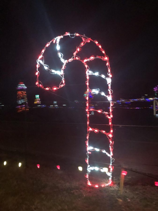 A candy cane at the Magic of the Lights show