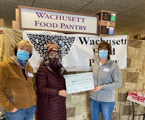 This huge check represents the $10,000 that Wachusett teachers raised and donated to the Wachusett Food Pantry.