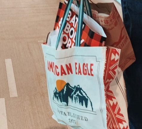 Shopping bags from Black Friday shopping spree