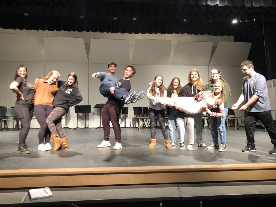 Senior cast and crew members of the spring musical