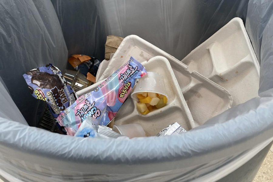 Lots of trash in trash can